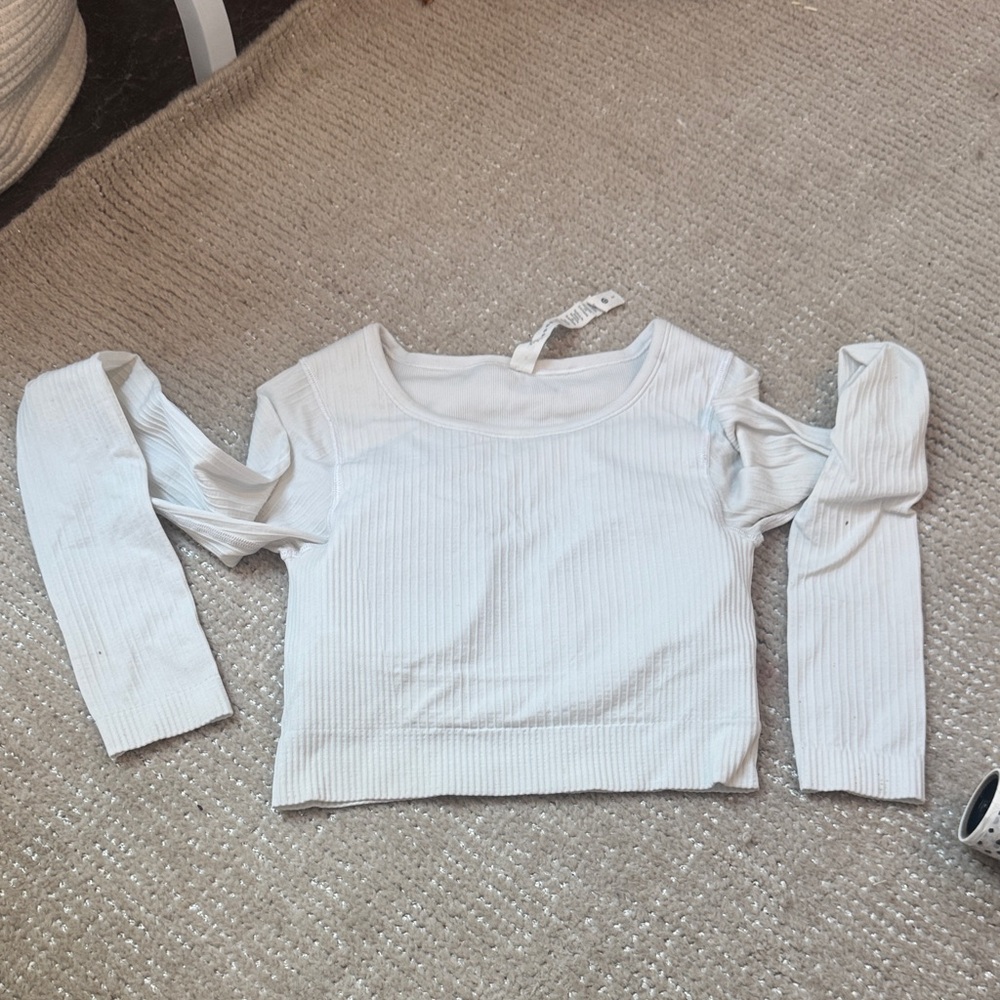 lululemon athletica White Ribbed Crop Top